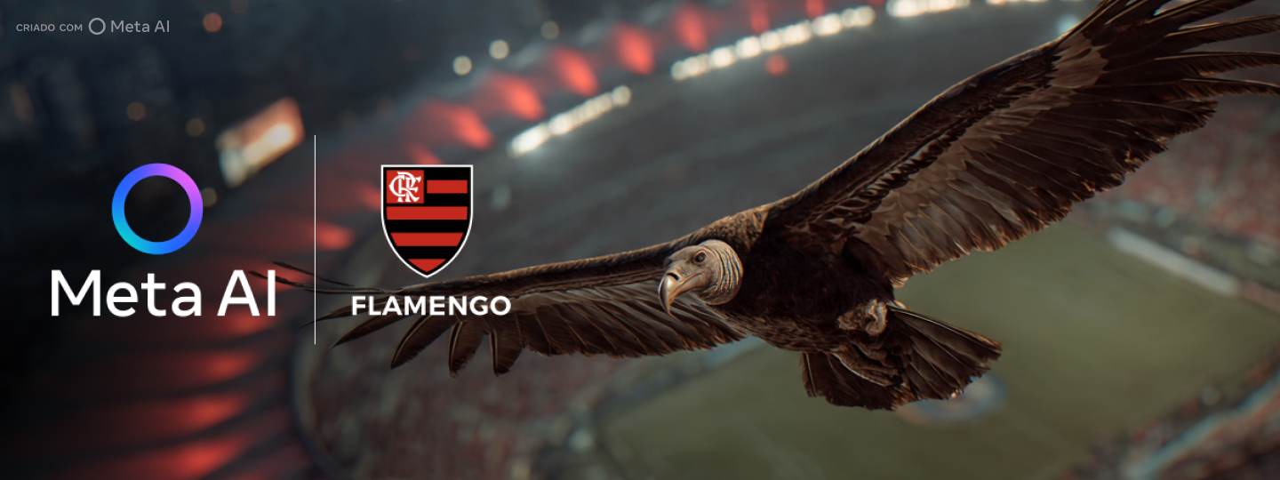 Banner digital: urubu criado pela torcida sobrevoa o Maracanã