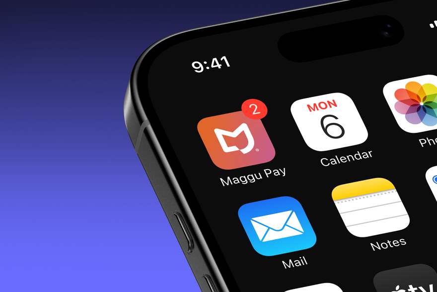 Ícone do app Maggu Pay na tela inicial do iPhone