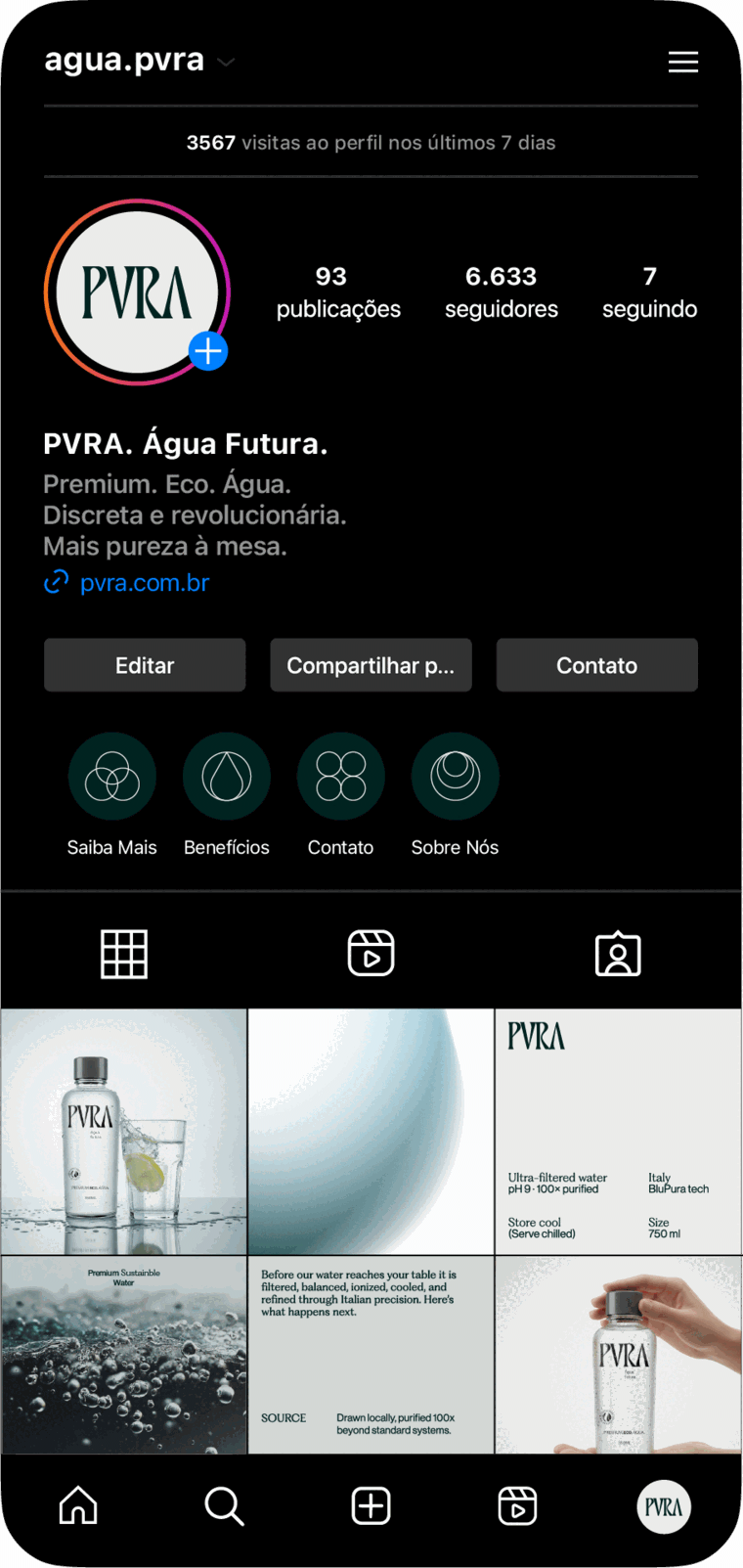 Perfil PVRA no Instagram