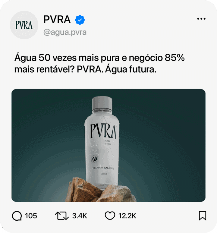 Post PVRA no X: agua 50 vezes mais pura